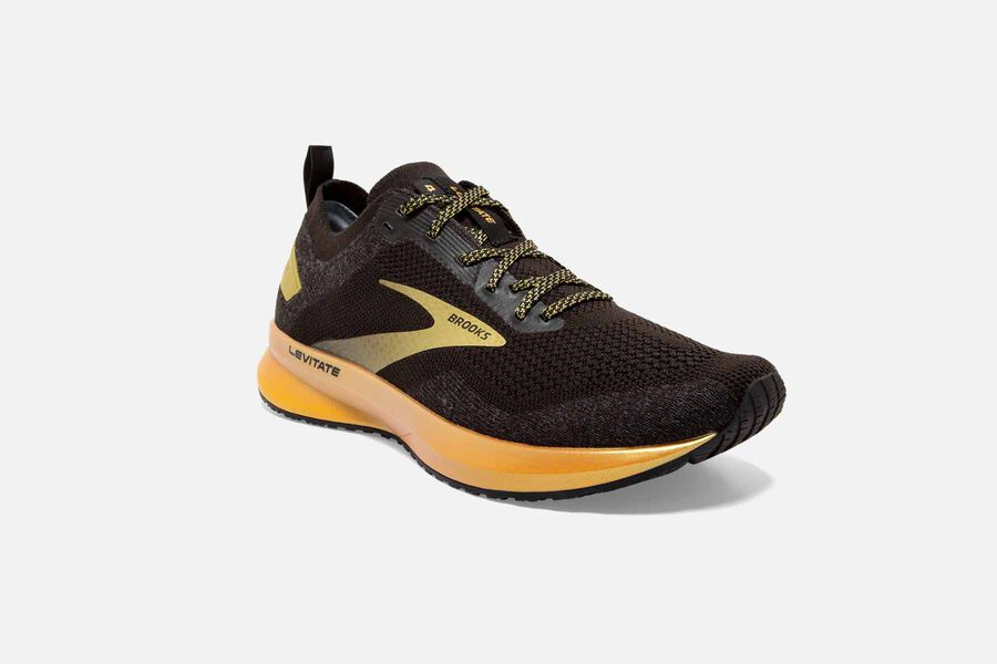 Brooks Levitate 4 Road Loopschoenen Dames - Zwart/Goud - 345768YMP